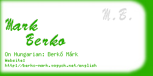 mark berko business card